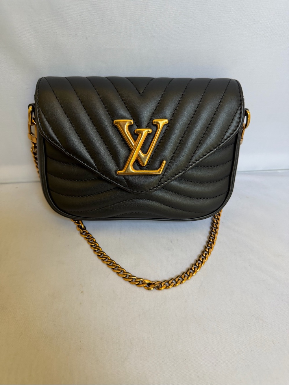 Louis Vuitton Black Quilted  LV Chain strap
